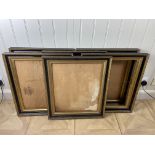 A set of six 19th century ebonised and parcel gilt picture frames