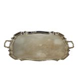 A large Georgian style silver twin handled tray, Martin, Hall & Co., Sheffield, 1931