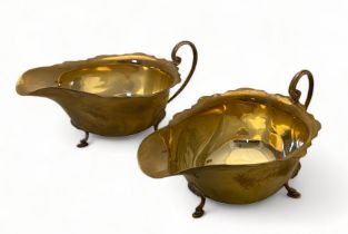 A pair of Georgian style silver sauce boats, Asprey & Co. Birmingham, 1924