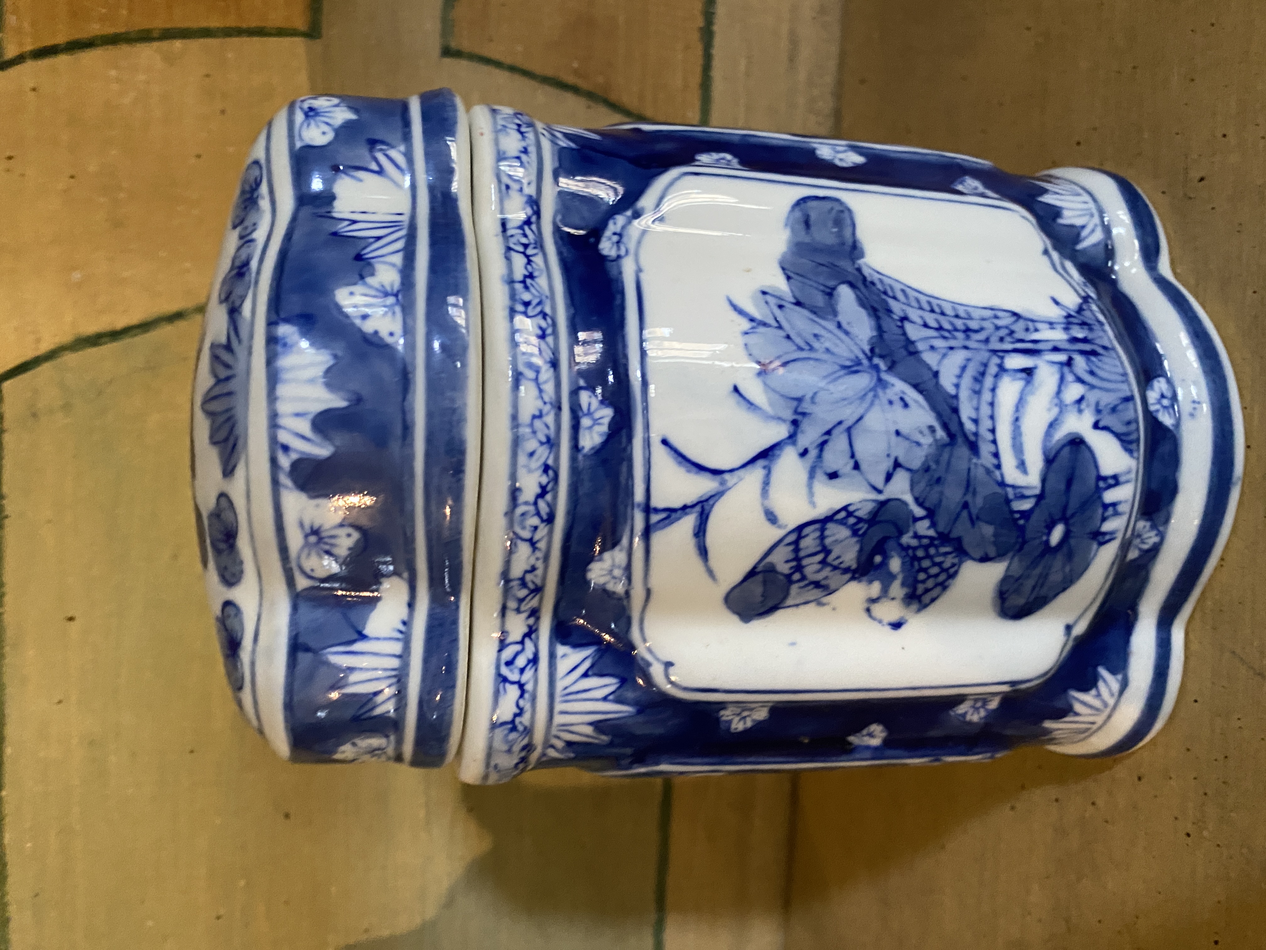 A late 19th century Cantonese tea pot, a pair of blue and white jars and covers, a Doulton vase, a t - Image 35 of 56