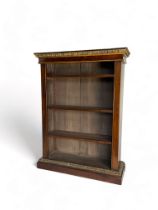 A Victorian simulated rosewood and mahogany open bookcase