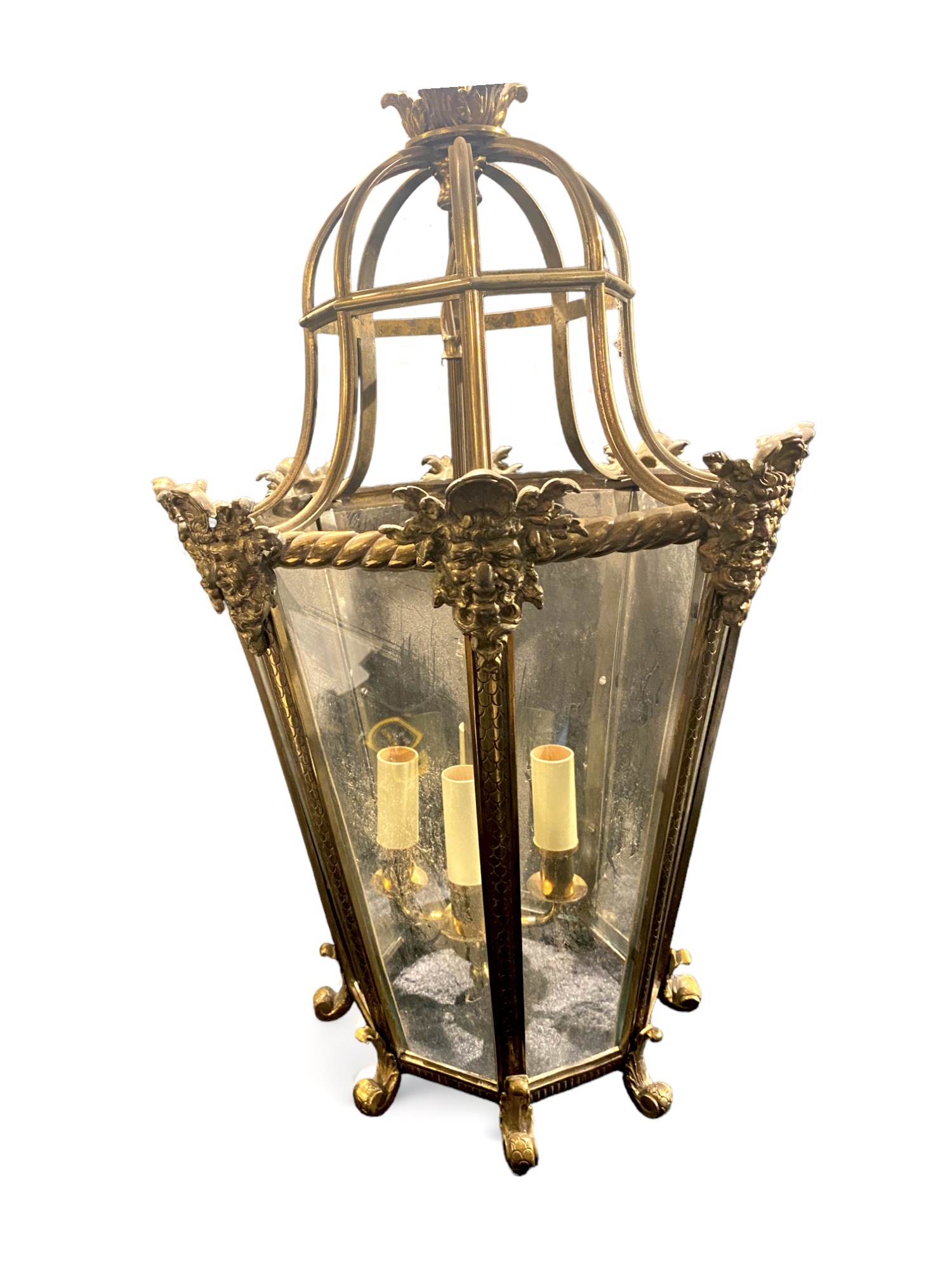 A late 19th century Louis XIV style gilt bronze hall lantern - Image 7 of 14