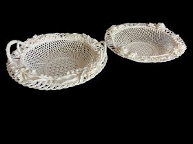 Two Belleek baskets