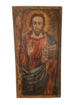 A large 19th century icon of Christ the Pantocrator