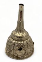 A 19th century Irish repoussé silver wine funnel, probably Edward Power of Dublin, circa 1830