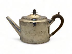 A George III Irish silver teapot by James Warner of Cork, circa 1795