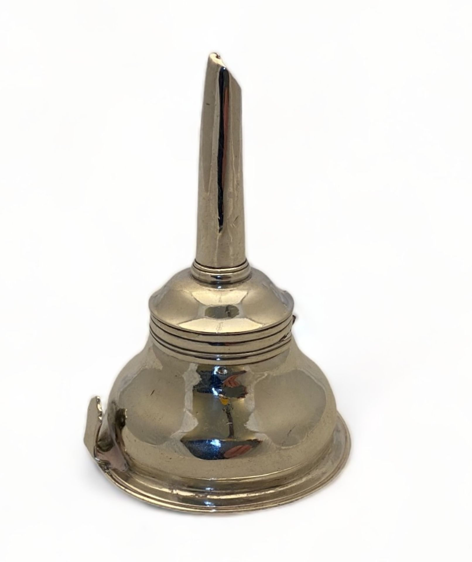A George III silver wine funnel, marks rubbed
