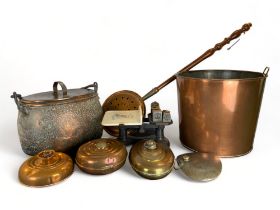 A quantity of copper and metalware