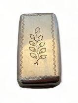 A late George III rectangular silver snuff box by Samuel Pemberton, Birmingham, 1810