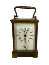 A brass carriage clock