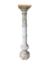 A 19th century white alabaster column