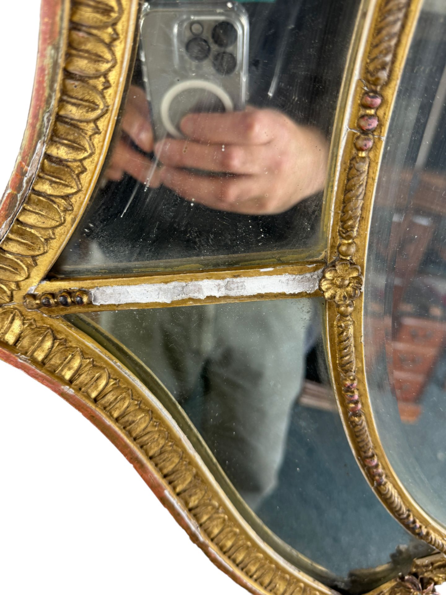 A late 19th century giltwood and composition marginal mirror - Image 4 of 5