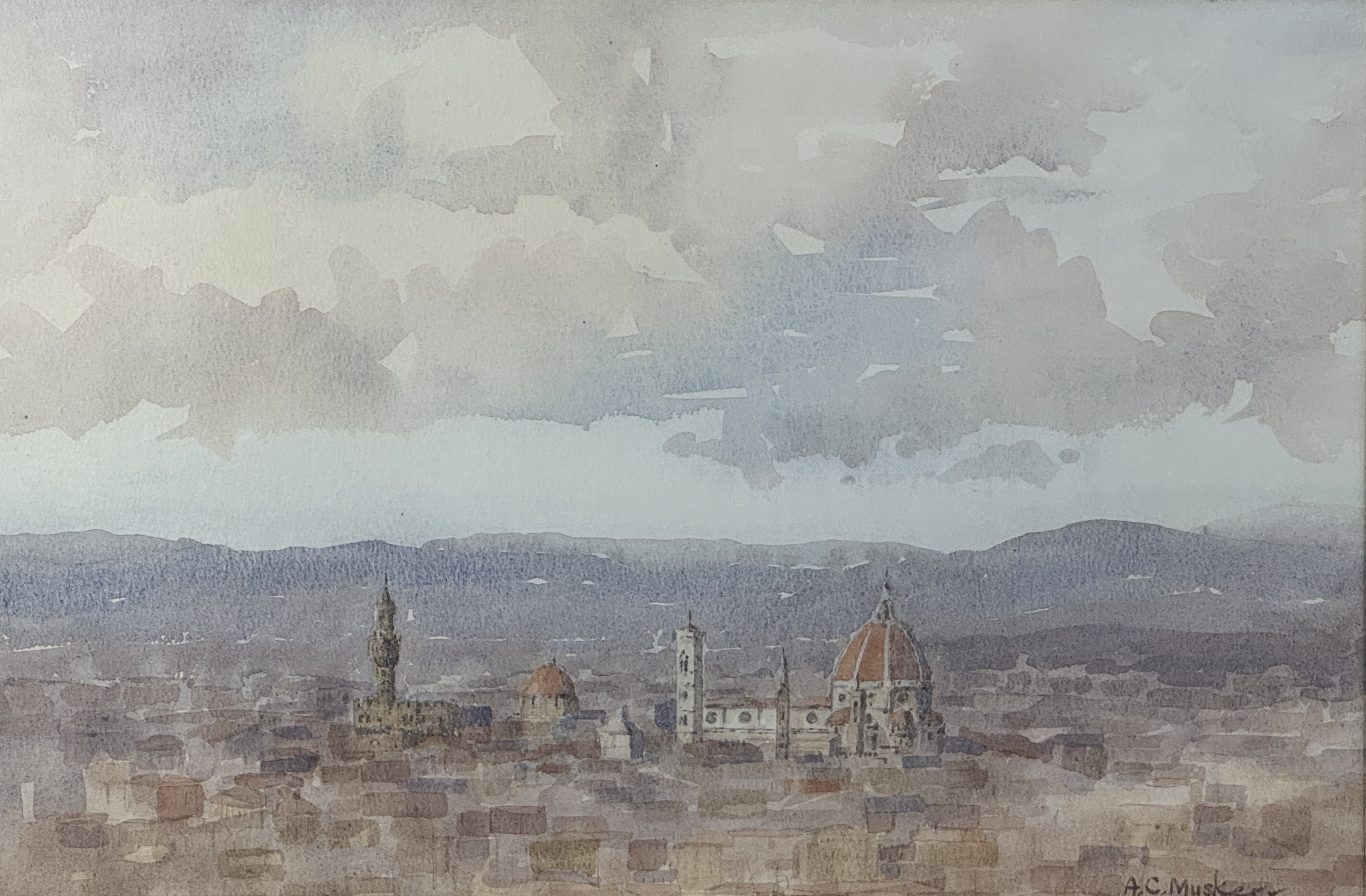 Alison Muskerr (British, b.1938), Florence from Fort Belvedere - Image 2 of 3