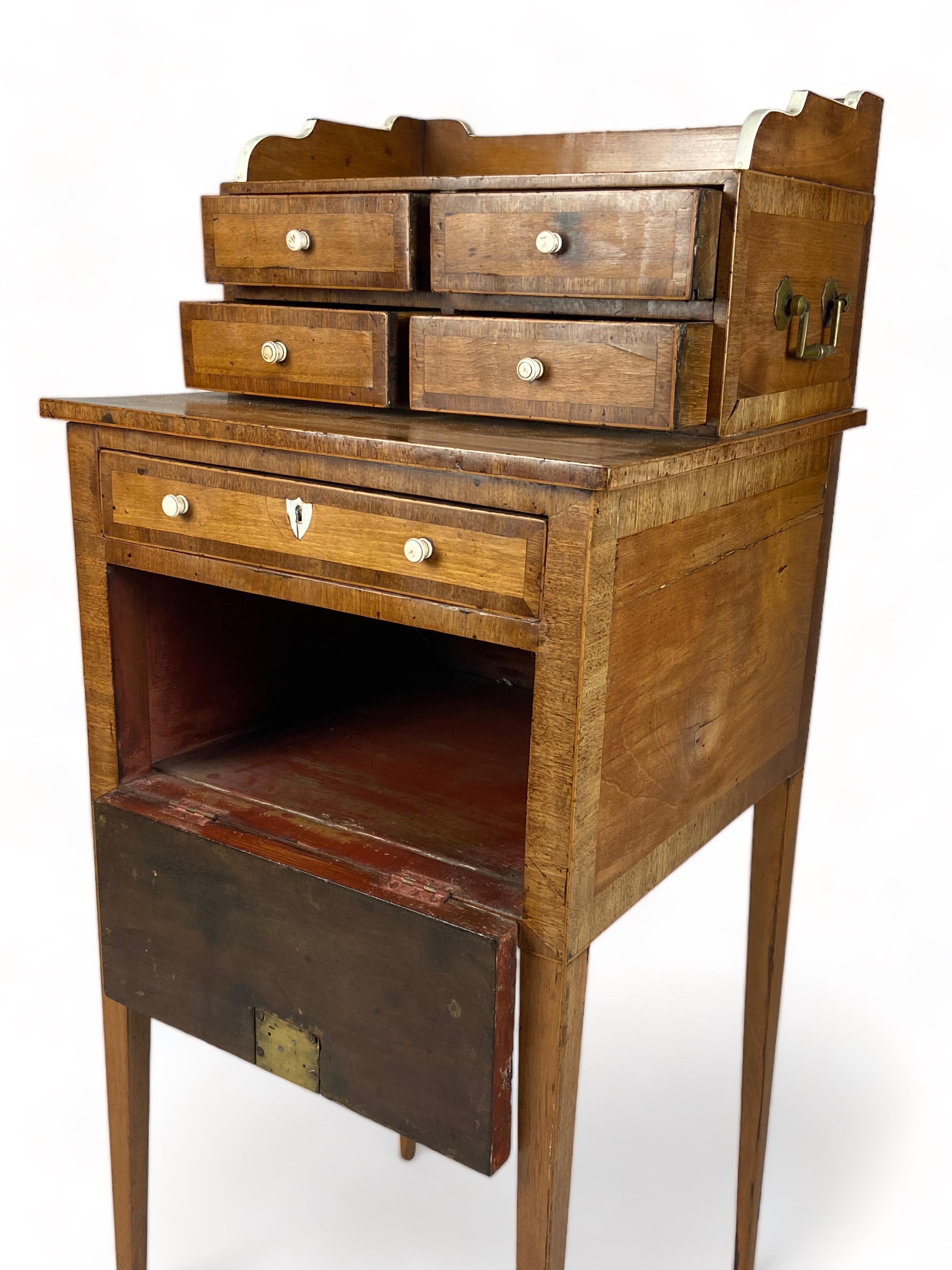 A George III satinwood, rosewood crossbanded and bone banded work table - Image 4 of 11