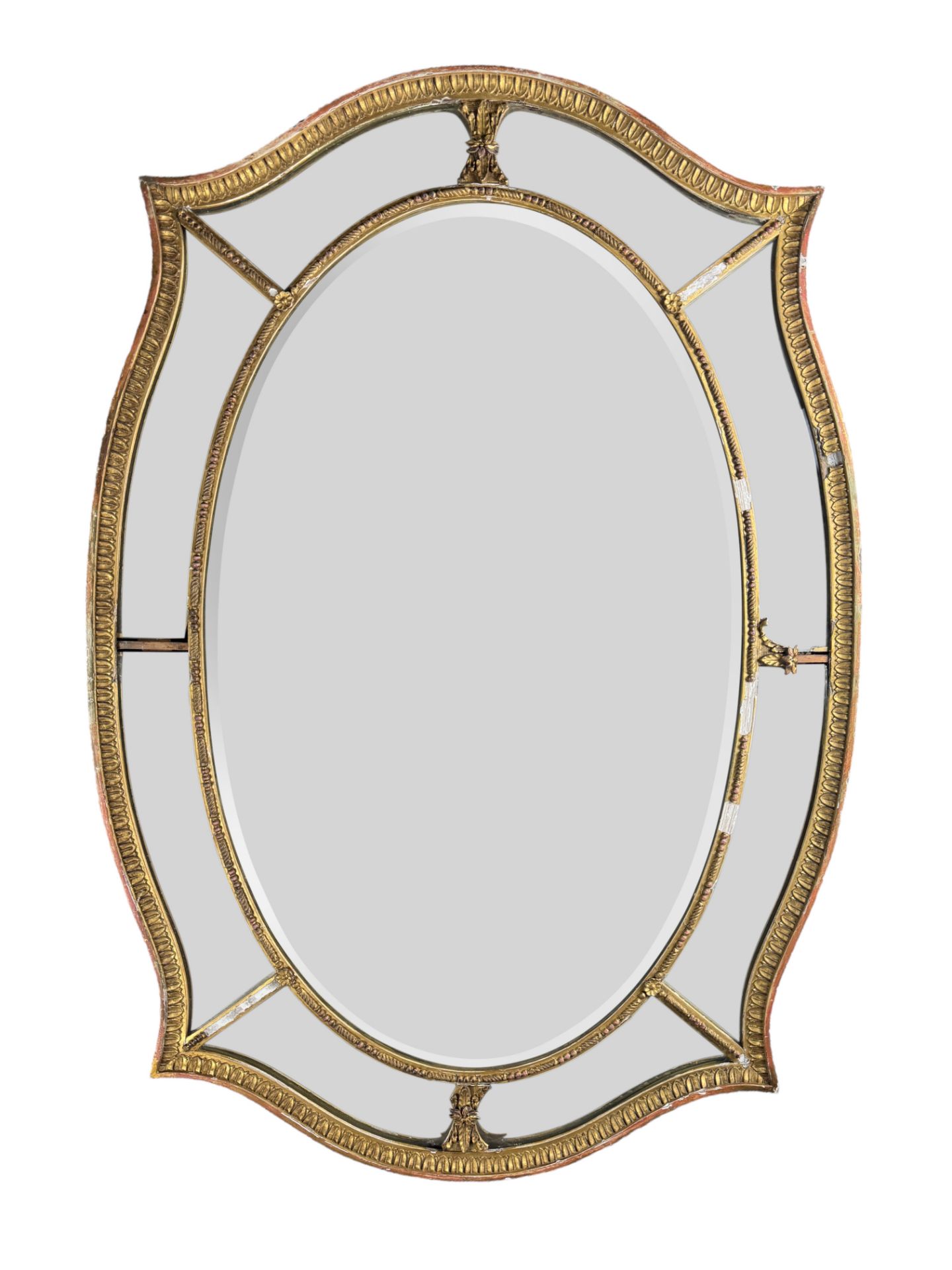 A late 19th century giltwood and composition marginal mirror