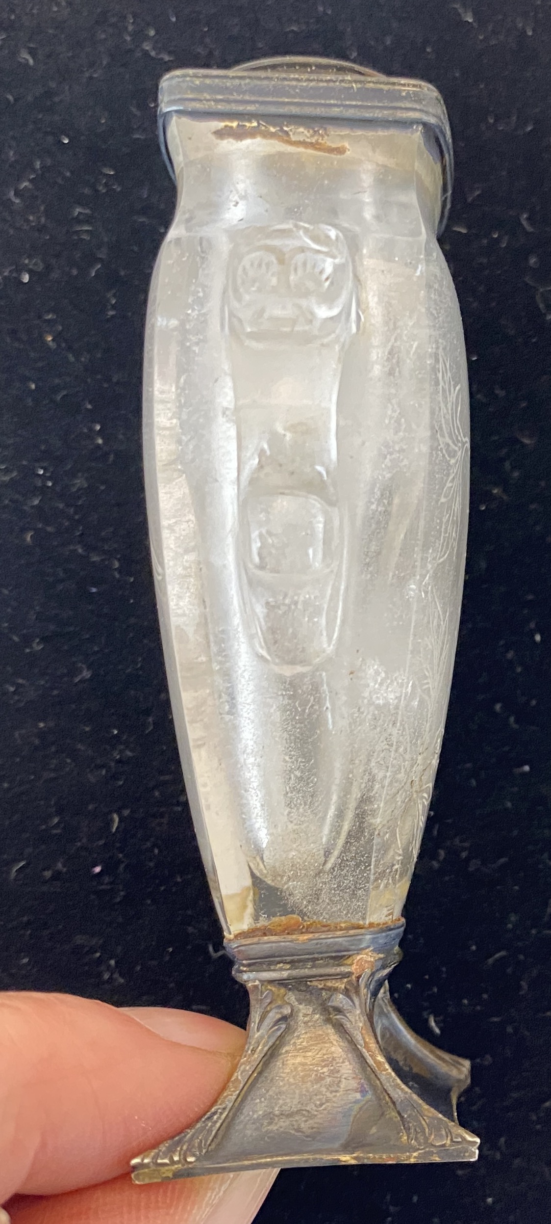 A late 19th century Chinese rock crystal silver mounted scent bottle - Image 11 of 11