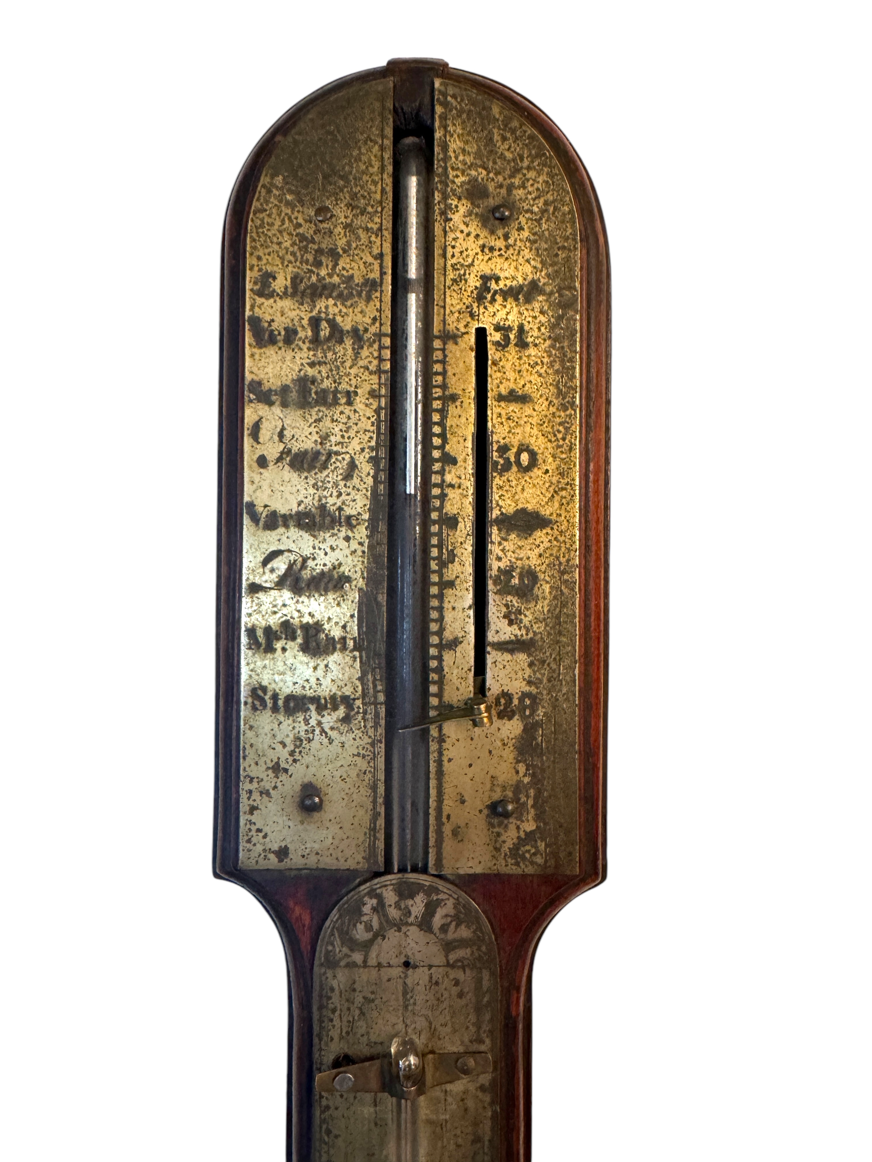 A George II mahogany stick barometer by Edward Scarlett, circa 1740 - Image 6 of 6