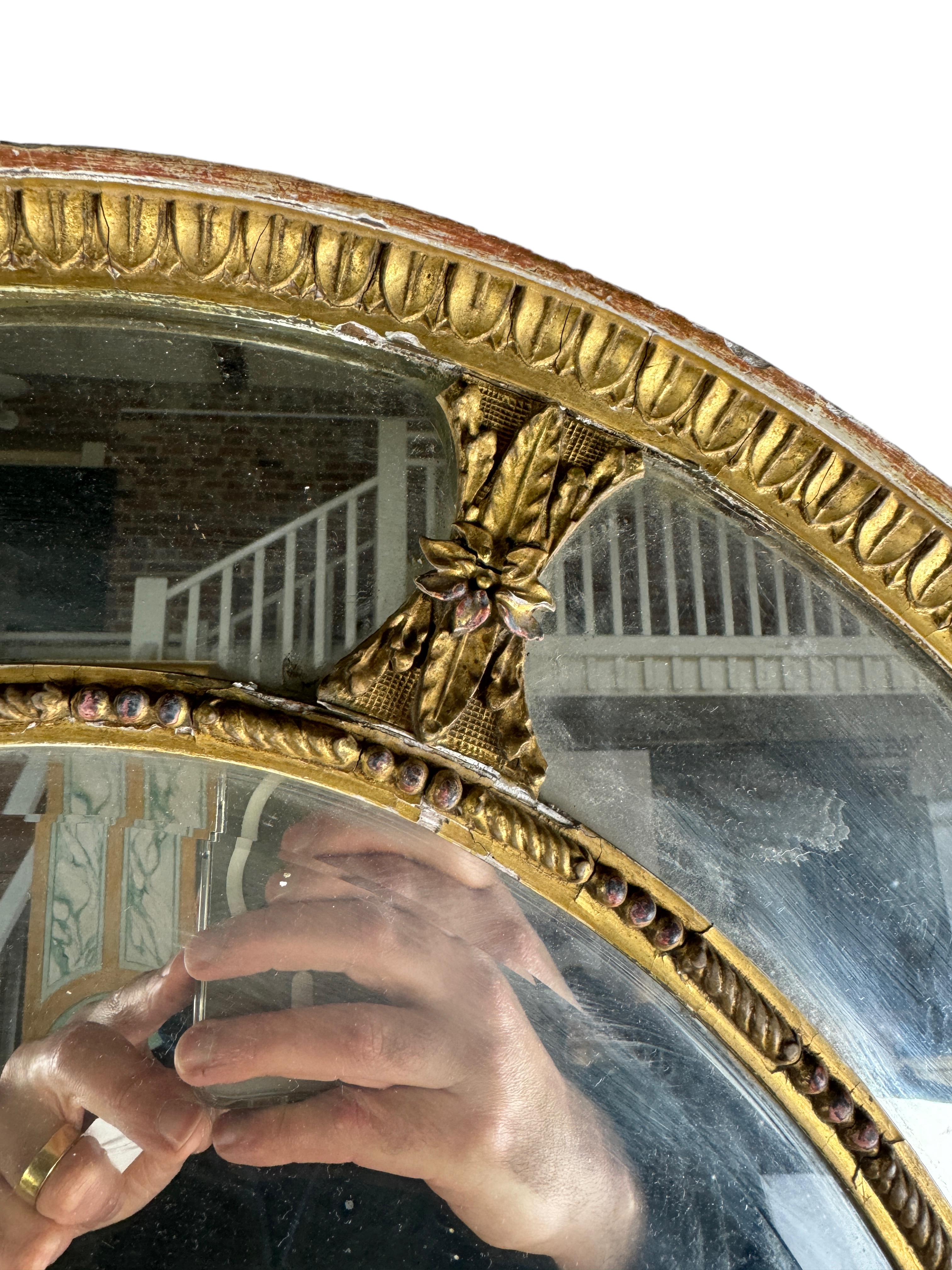 A late 19th century giltwood and composition marginal mirror - Image 2 of 5