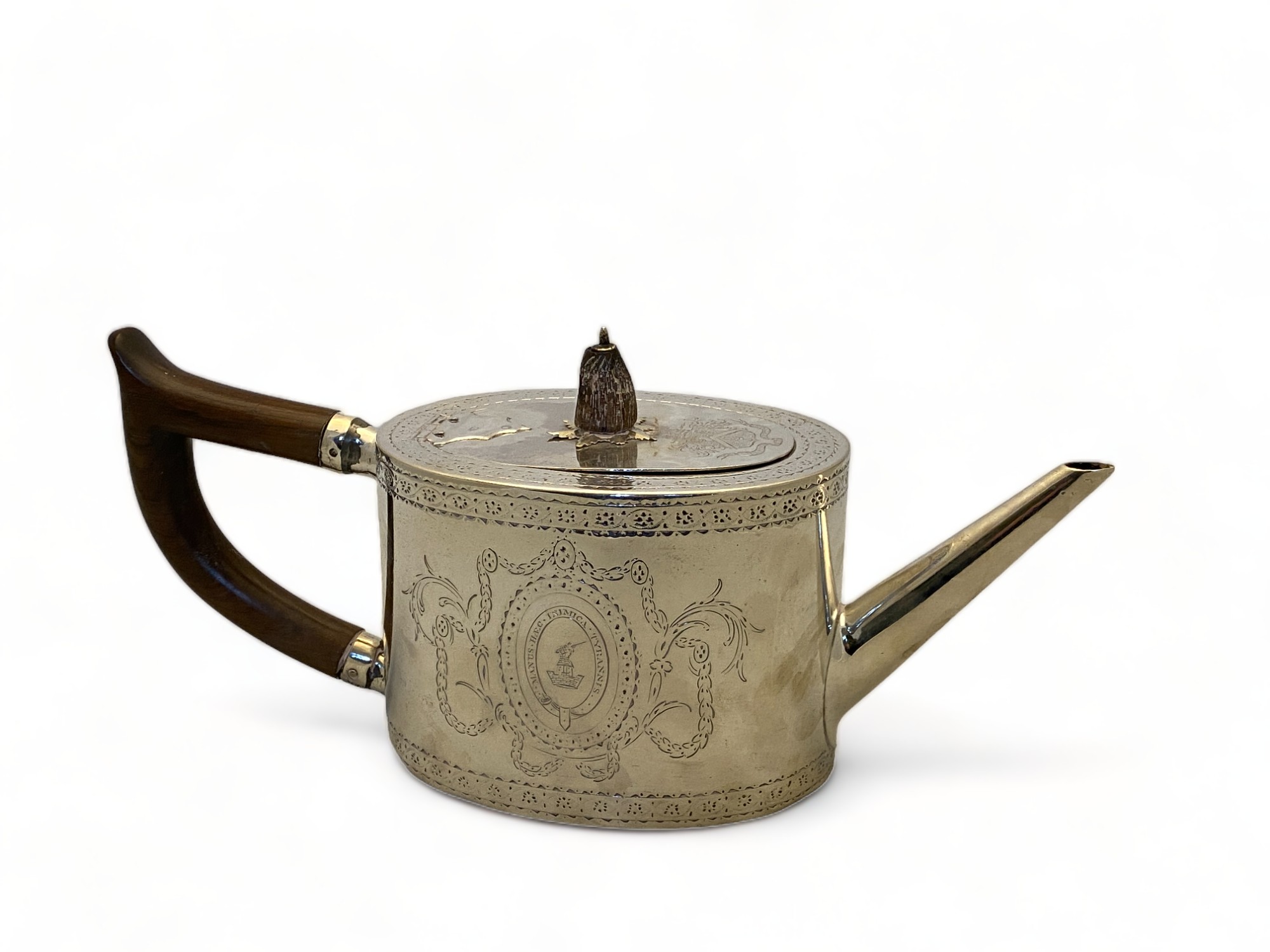 A George III silver teapot, Aldridge and Green, London, 1777 - Image 2 of 7