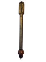 A George II mahogany stick barometer by Edward Scarlett, circa 1740