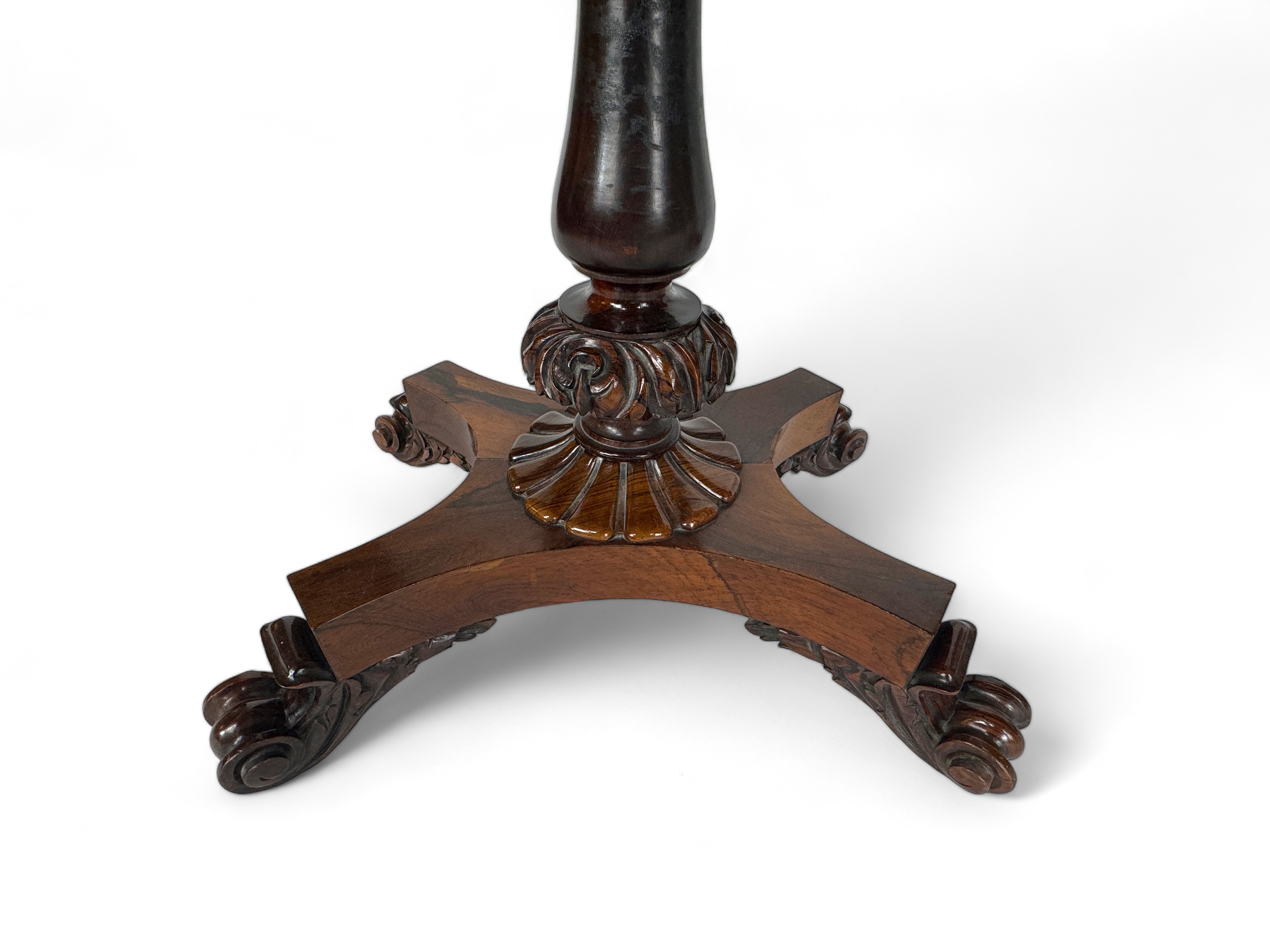 A pair of Regency rosewood carved tea tables - Image 7 of 10