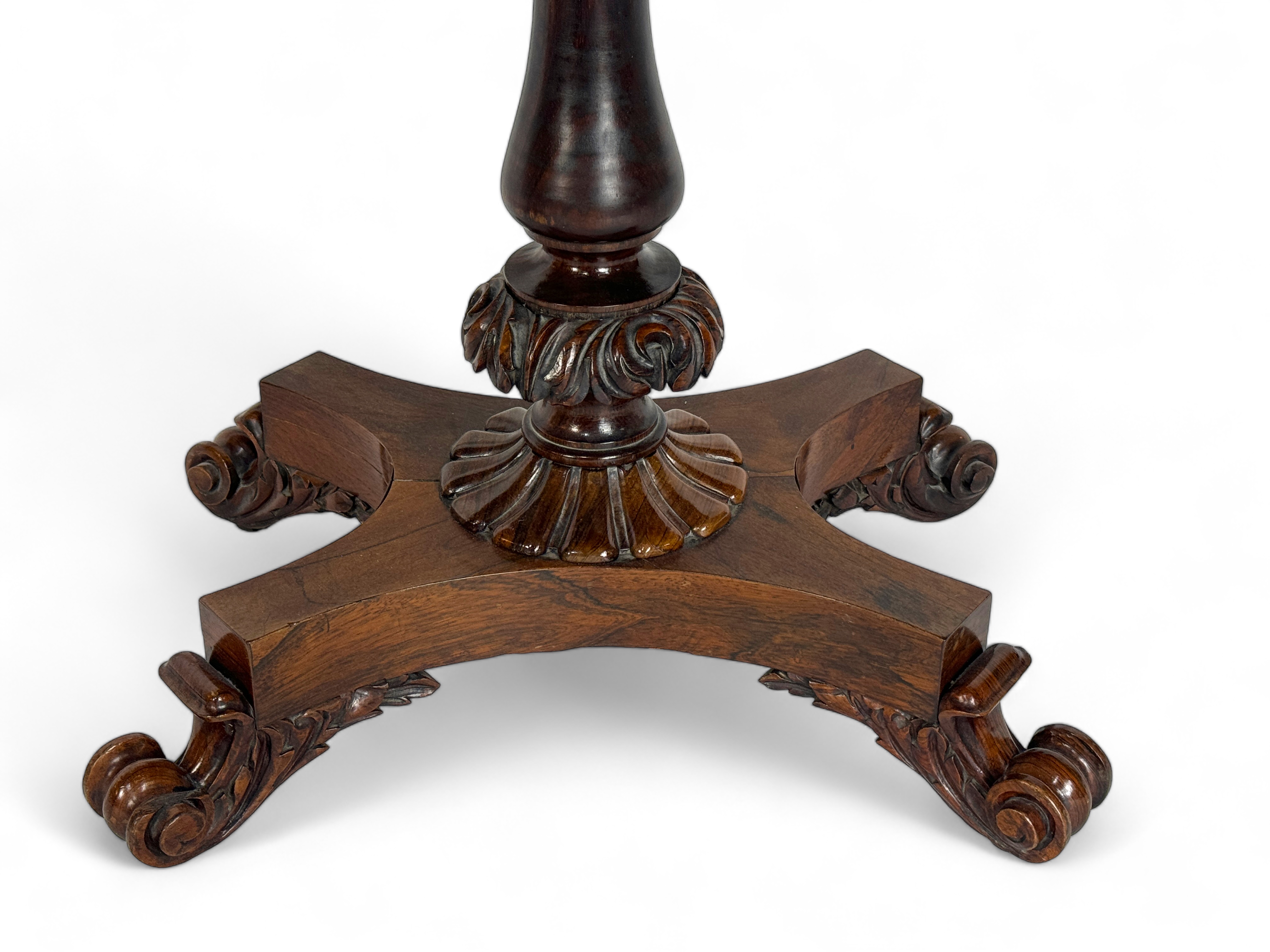 A pair of Regency rosewood carved tea tables - Image 8 of 10