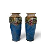 A pair of Royal Doulton tube-lined vases