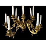 A 19th century French gilt bronze ten light chandelier