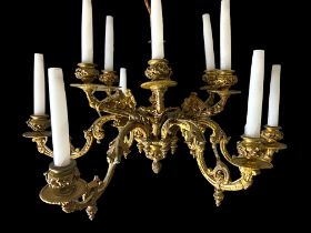 A 19th century French gilt bronze ten light chandelier