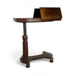 A Victorian rosewood rising reading table