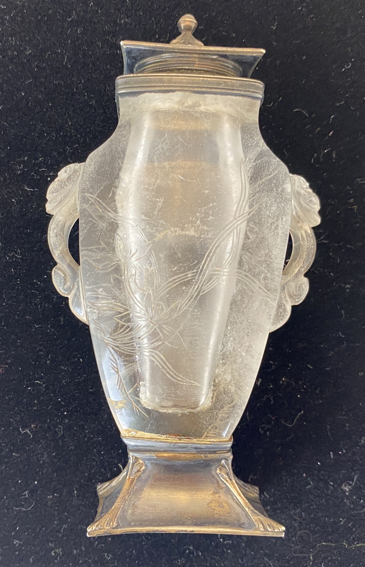 A late 19th century Chinese rock crystal silver mounted scent bottle - Image 9 of 11