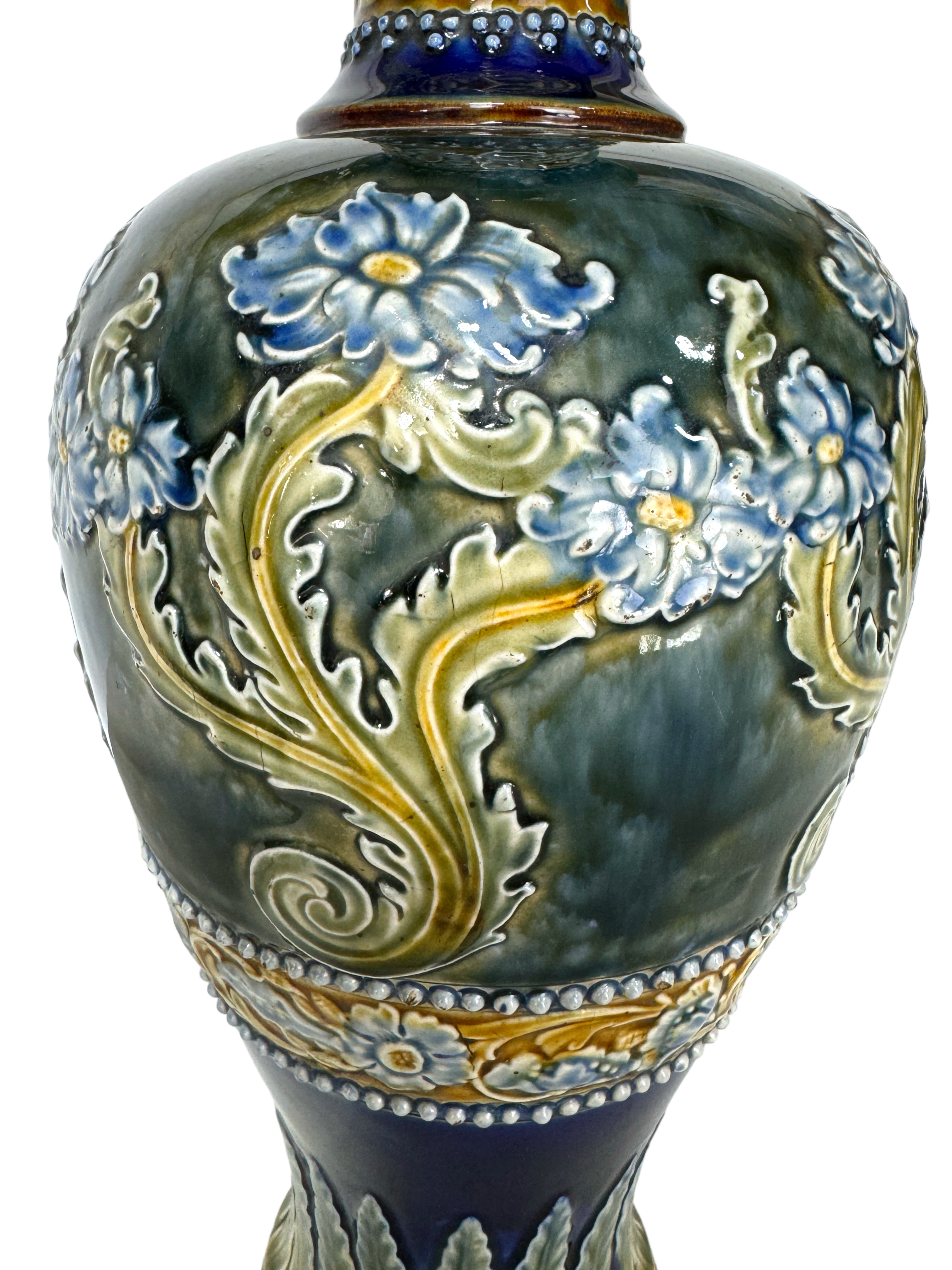 A pair of Royal Doulton Art Nouveau baluster vases, circa 1900 - Image 2 of 3