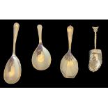 A group of four silver caddy spoons