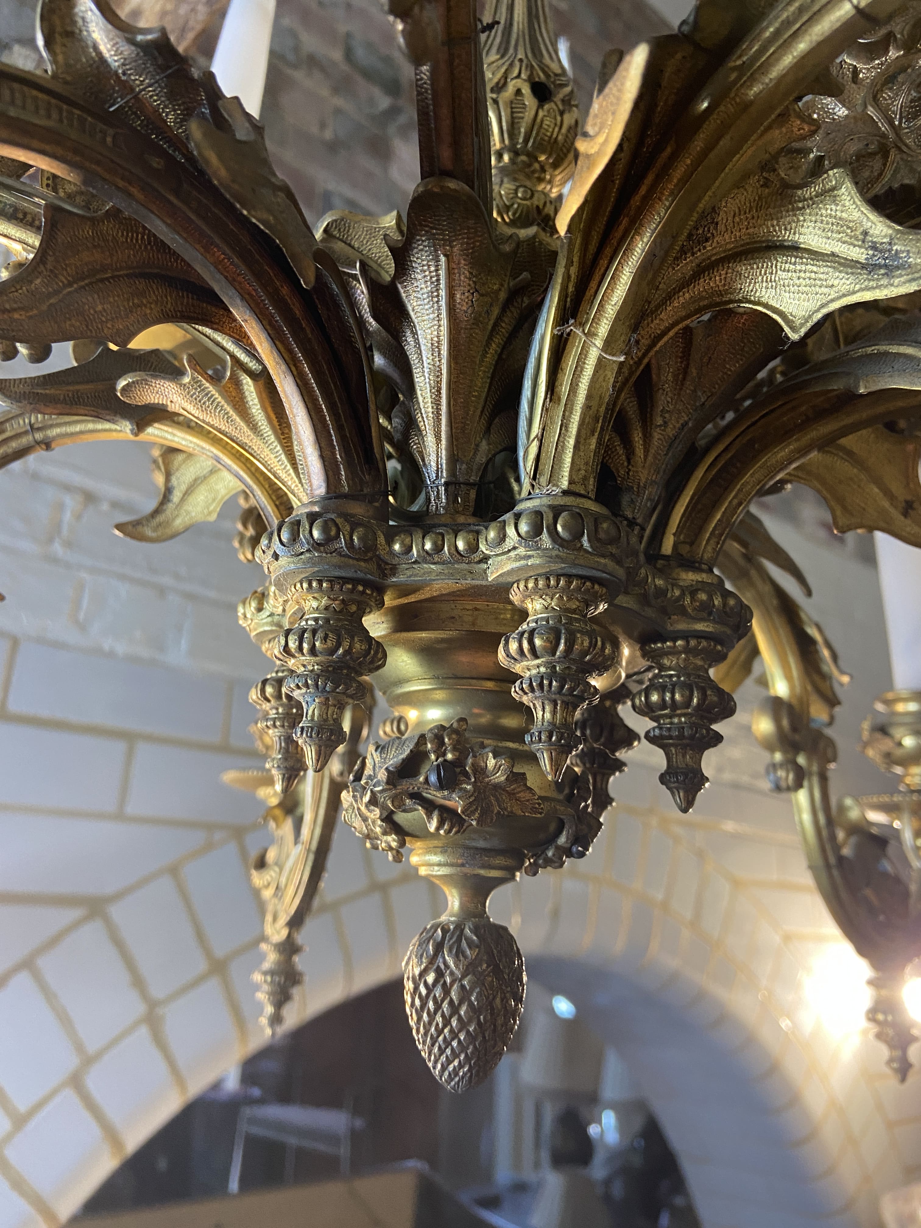 A 19th century French gilt bronze ten light chandelier - Image 3 of 7