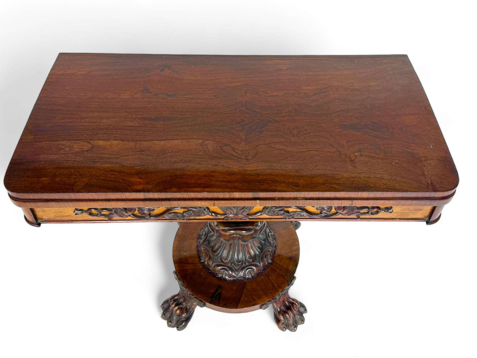 A Victorian rosewood card table - Image 4 of 5