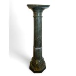 A late 19th century green granite column