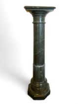 A late 19th century green granite column