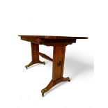 A Regency gonçalo alves and sycamore marquetry library table