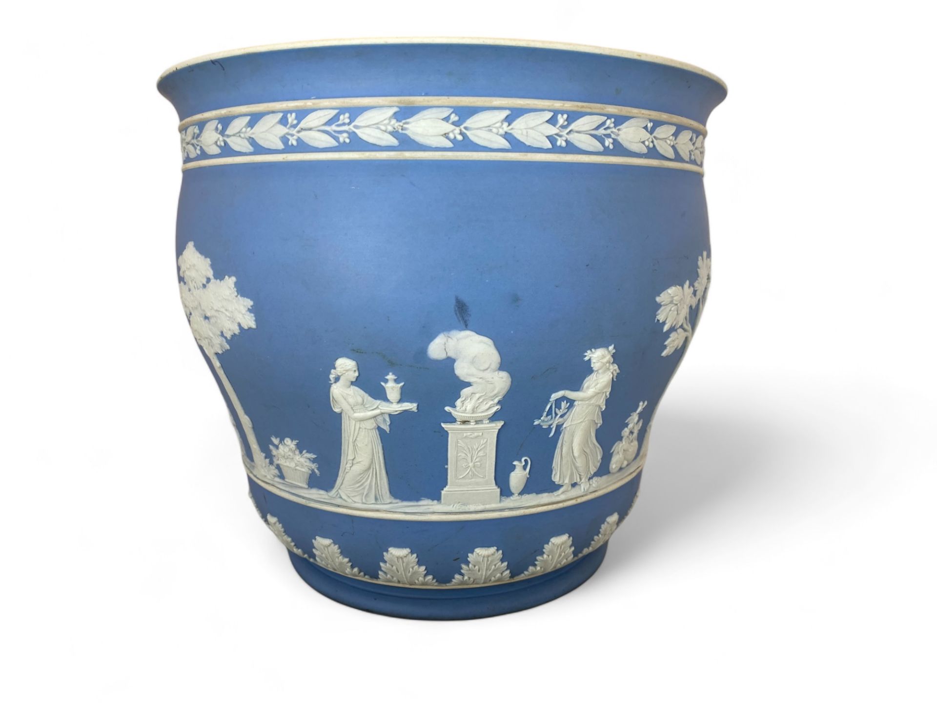 A Wedgwood light blue Jasperware jardiniere - Image 2 of 5