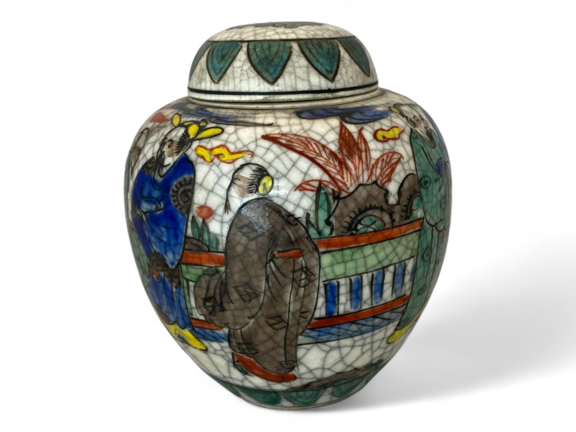 An early 20th century Chinese crackle glaze and enamel ginger jar - Image 9 of 9