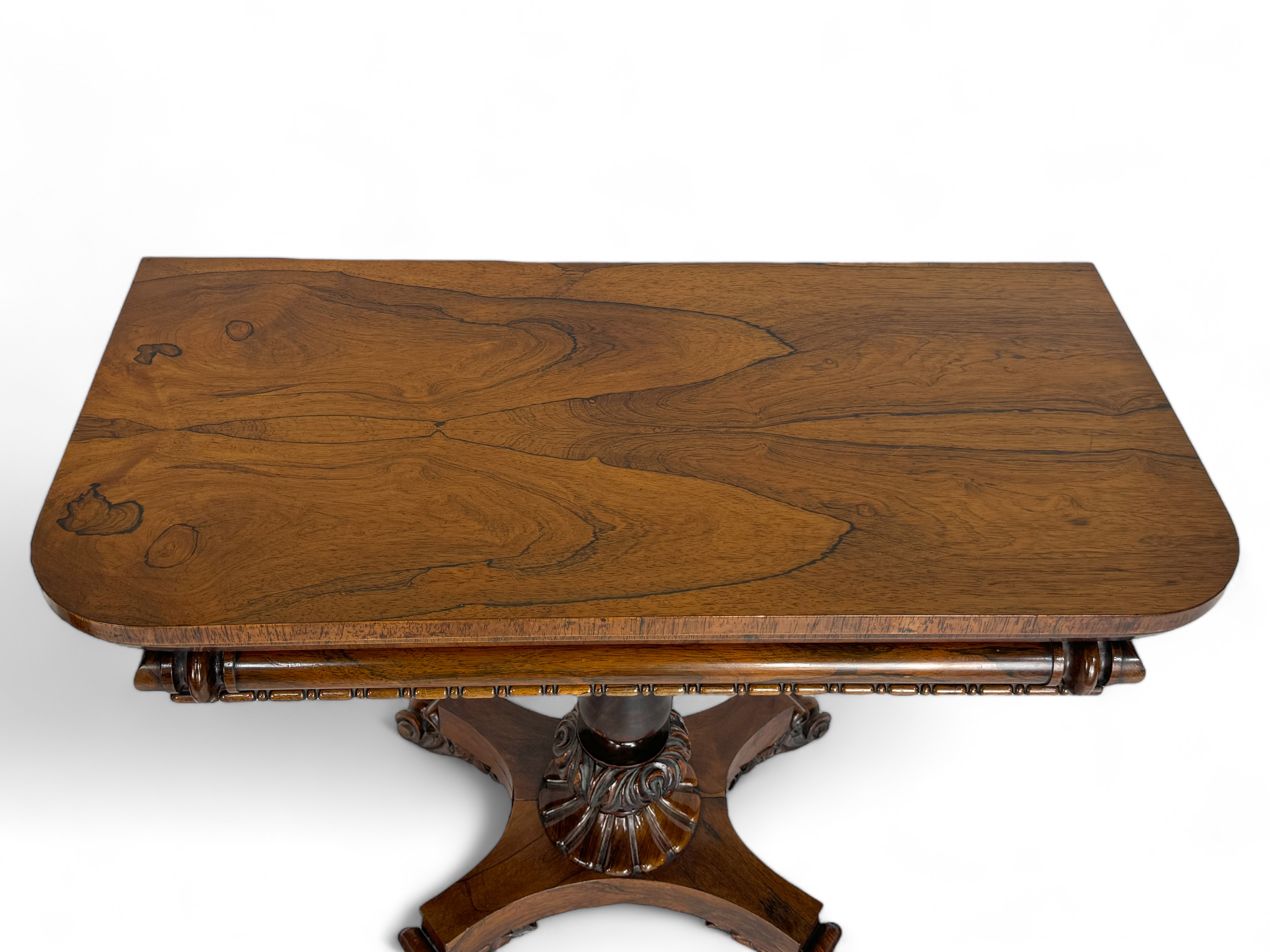 A pair of Regency rosewood carved tea tables - Image 4 of 10