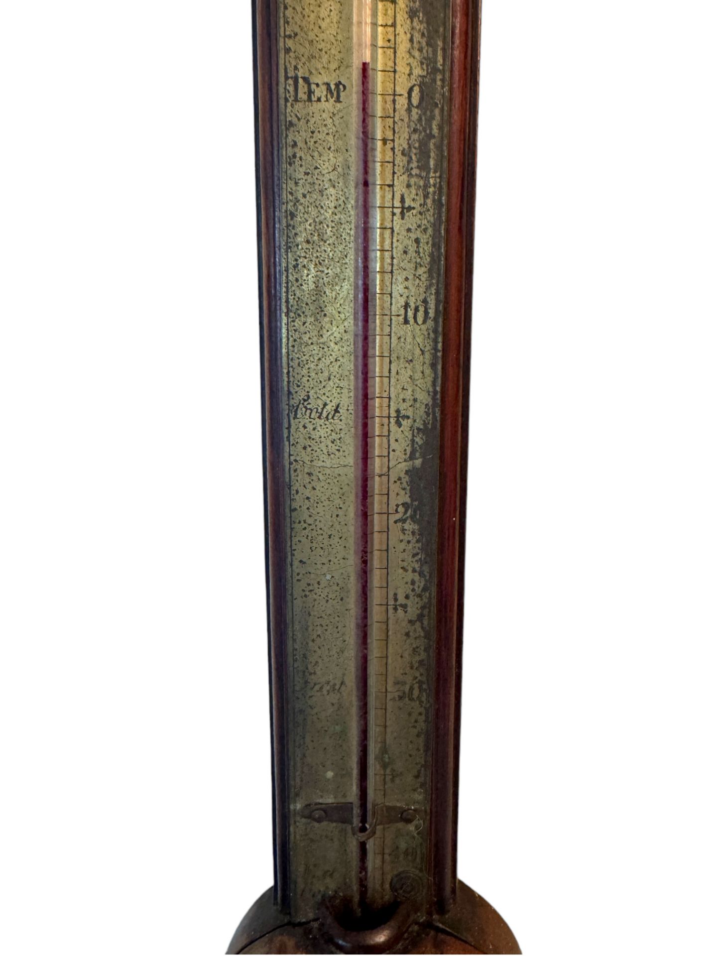 A George II mahogany stick barometer by Edward Scarlett, circa 1740 - Image 3 of 6