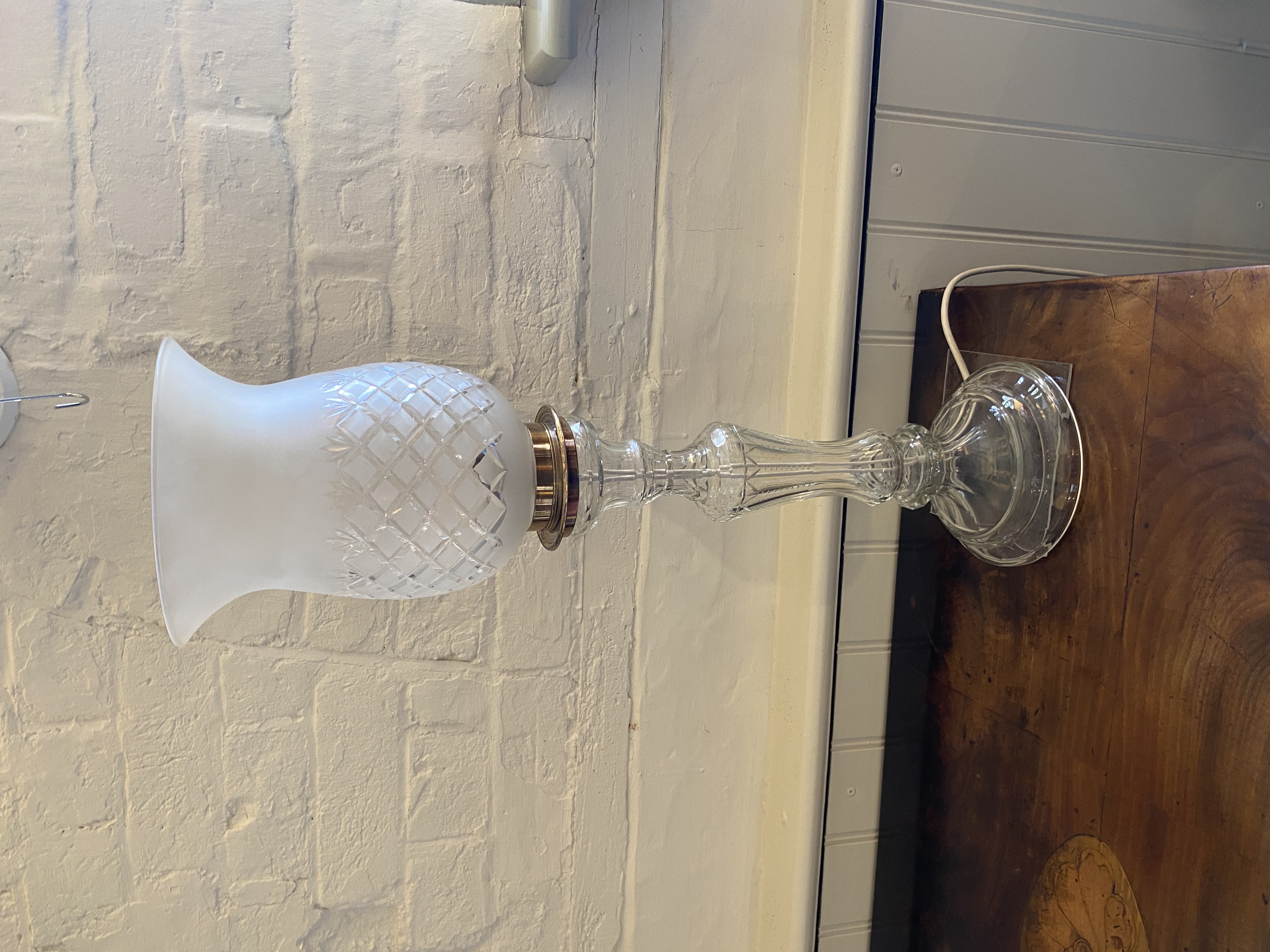 A pair of Dutch cut glass table lamps - Image 2 of 9