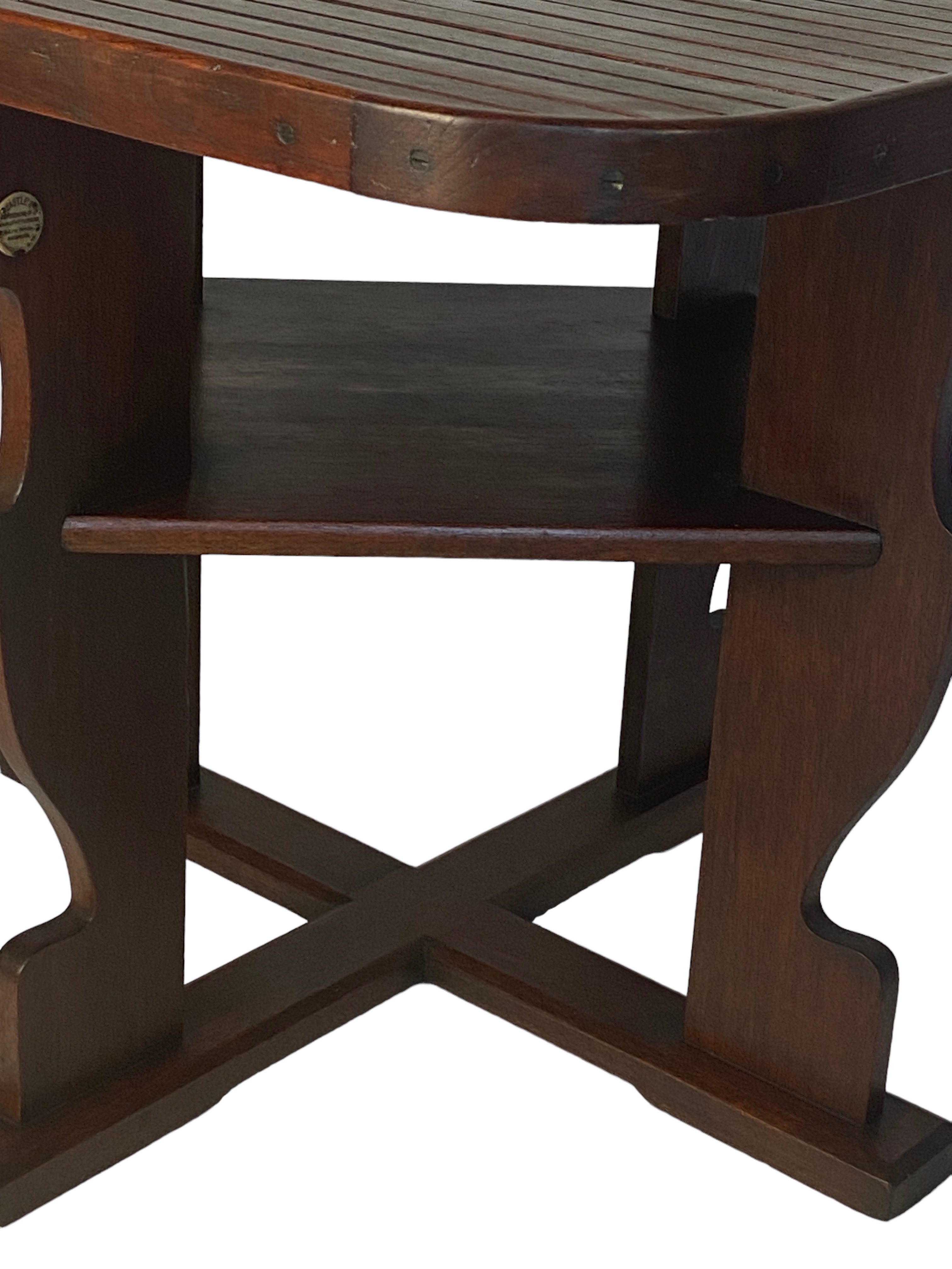 A 1930's Art Deco teak Collingwood design garden set of table and chairs by Castle's of London proba - Image 5 of 8