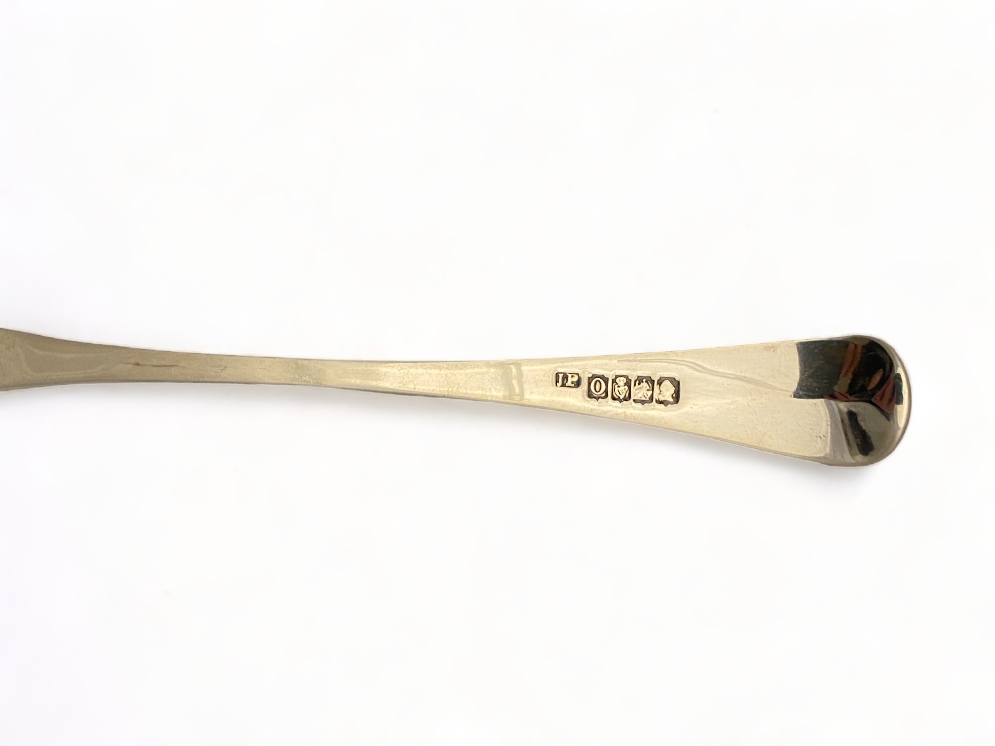 A George III Irish silver marrow scoop, Dublin, circa 1790, a George III Irish silver sauce ladle, D - Image 2 of 5