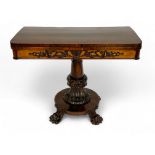 A Victorian rosewood card table