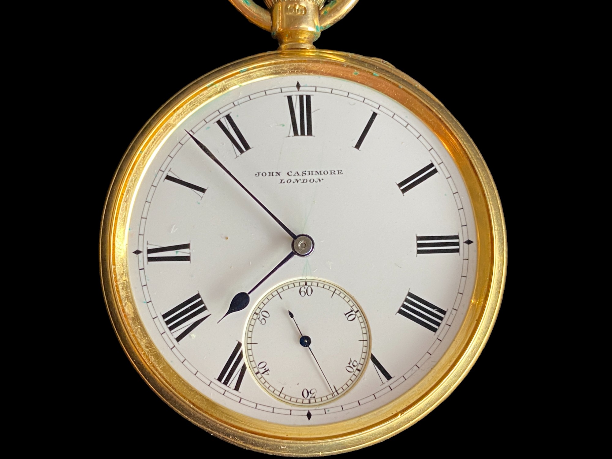 A late 19th century 18 carat gold open faced keyless lever pocketwatch, John Cashmore, London, No.71 - Image 8 of 8