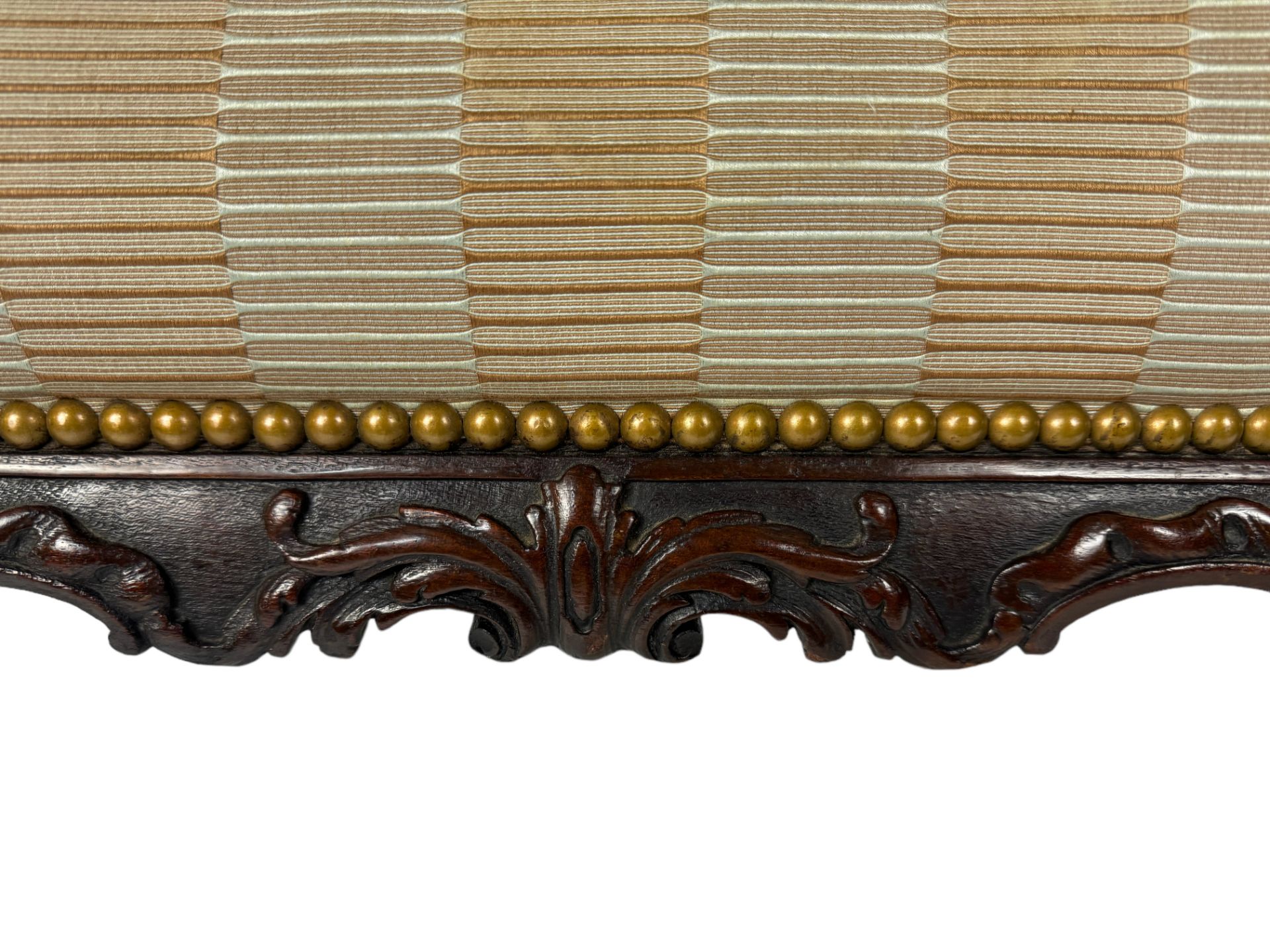 A George II carved mahogany library open arm chair - Image 7 of 18