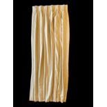 A pair of Jim Thompson pinch pleat lined and interlined buff coloured fabric curtains