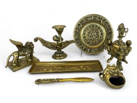 A group of early 20th century brassware